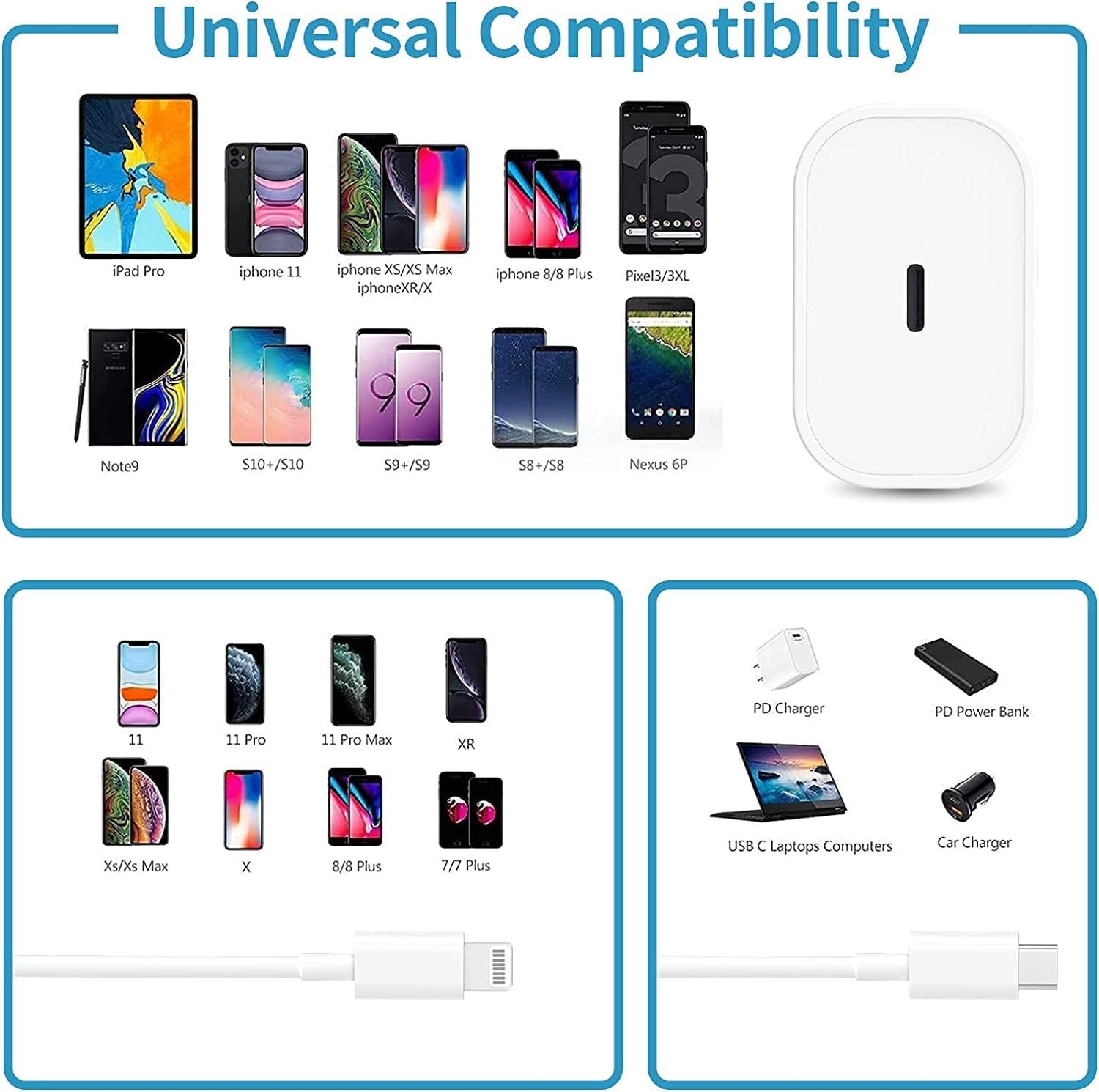 Universal Compatibility for Charger and Cable for Apple