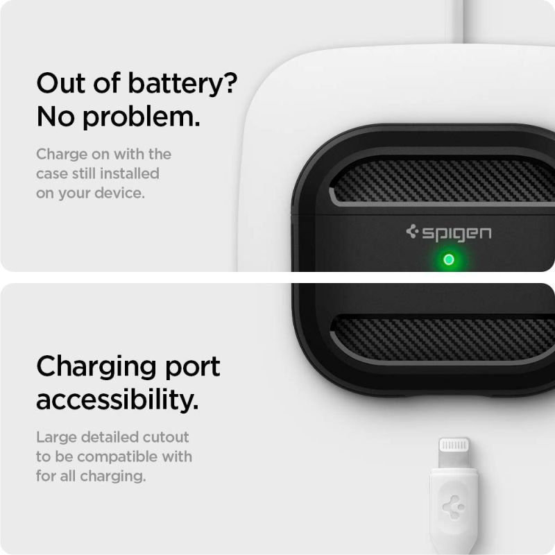 Charging with Spigen Case for Airpods 3 Blue