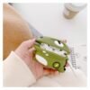 Opened Lid of Airpods Pro with Dinosaur Silicone Case ON