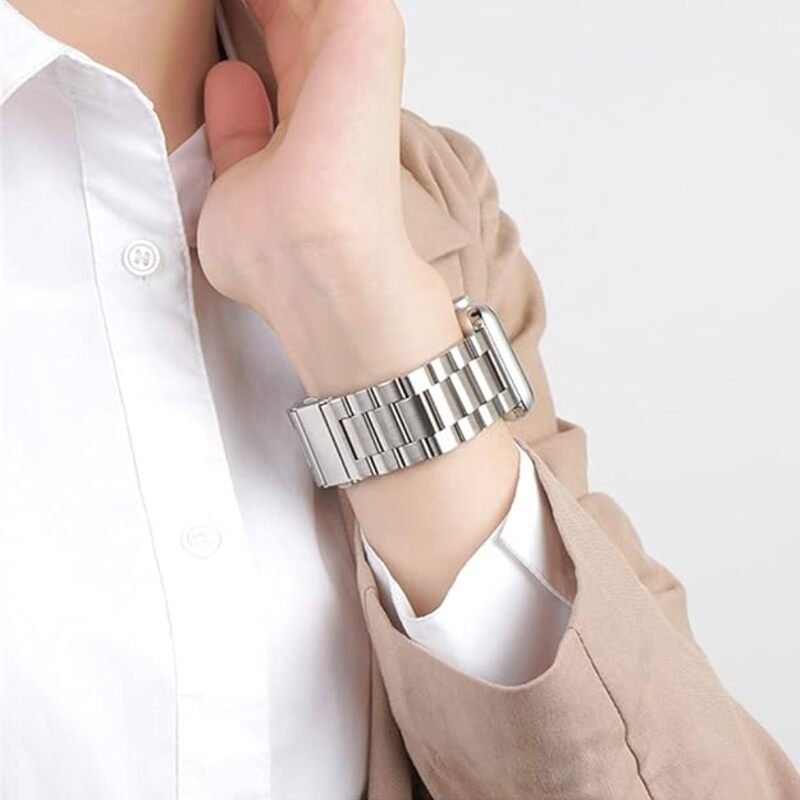 in Hand Silver Metal Chain for Apple Watch