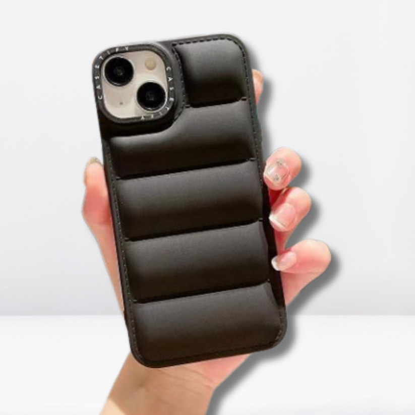 Black 2 Premium Jacket Puffer Case for Apple iPhone