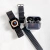 Airpods Pro Black with Transparent Silicone Case and Watch Ultra
